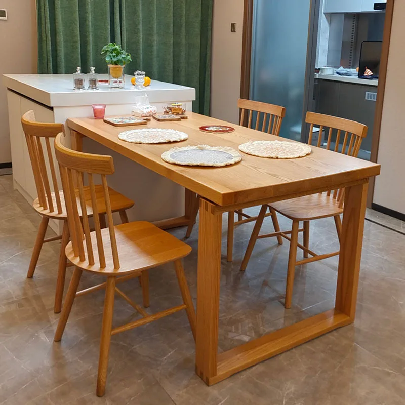 Nordic solid wood dining table simple ash wood long table log Japanese large board table
Nordic solid wood dining table simple ash wood long table log Japanese large board table