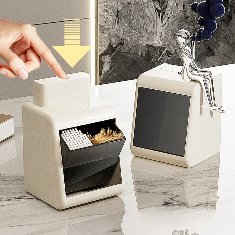Press Toothpick Box Light Luxury Creative Toothpick Cylinder Wall Hanging Cotton Swab Box High-end Desktop Storage Box Floss Jar
Press Toothpick Box Light Luxury Creative Toothpick Cylinder Wall Hanging Cotton Swab Box High-end Desktop Storage Box Floss Jar