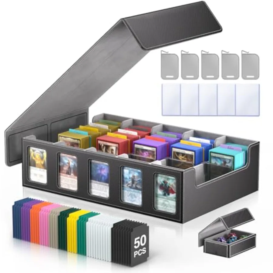 Trading Card Storage Box 5-Row + CapacityTCG MTG Card Case with Magnetic Lid and Commander Display Top Loader Storage for Sport
Trading Card Storage Box 5-Row + CapacityTCG MTG Card Case with Magnetic Lid and Commander Display Top Loader Storage for Sport