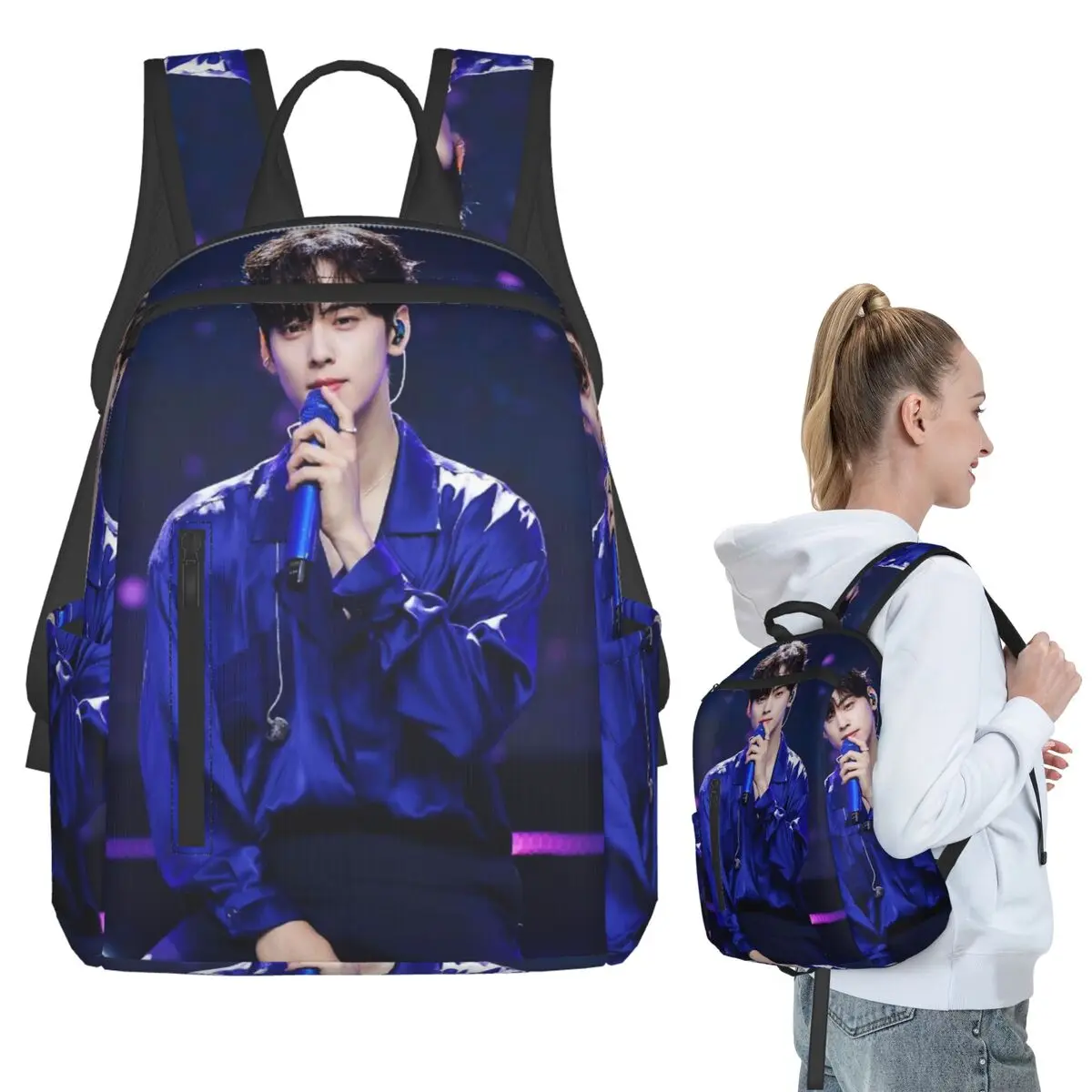 Cha Eun Woo Korean Actor Backpack Student BookBag Kids School Bag Computer Shoulder Bags Men Women
Cha Eun Woo Korean Actor Backpack Student BookBag Kids School Bag Computer Shoulder Bags Men Women