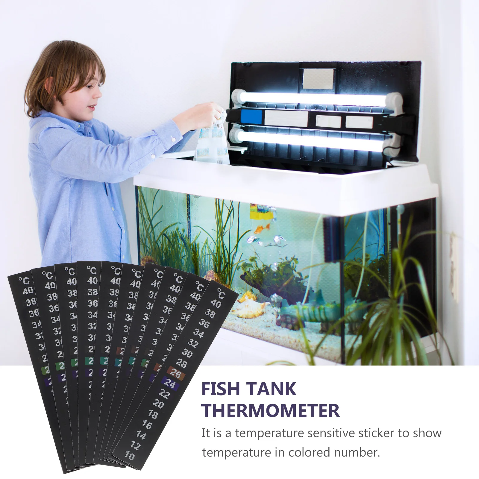 10Pcs Aquarium Thermometer Sticker 10-40 Celsius Adhesive Liquid Crystal Stick on Thermometer Strip Safe Accurate Fish Tank
10Pcs Aquarium Thermometer Sticker 10-40 Celsius Adhesive Liquid Crystal Stick on Thermometer Strip Safe Accurate Fish Tank