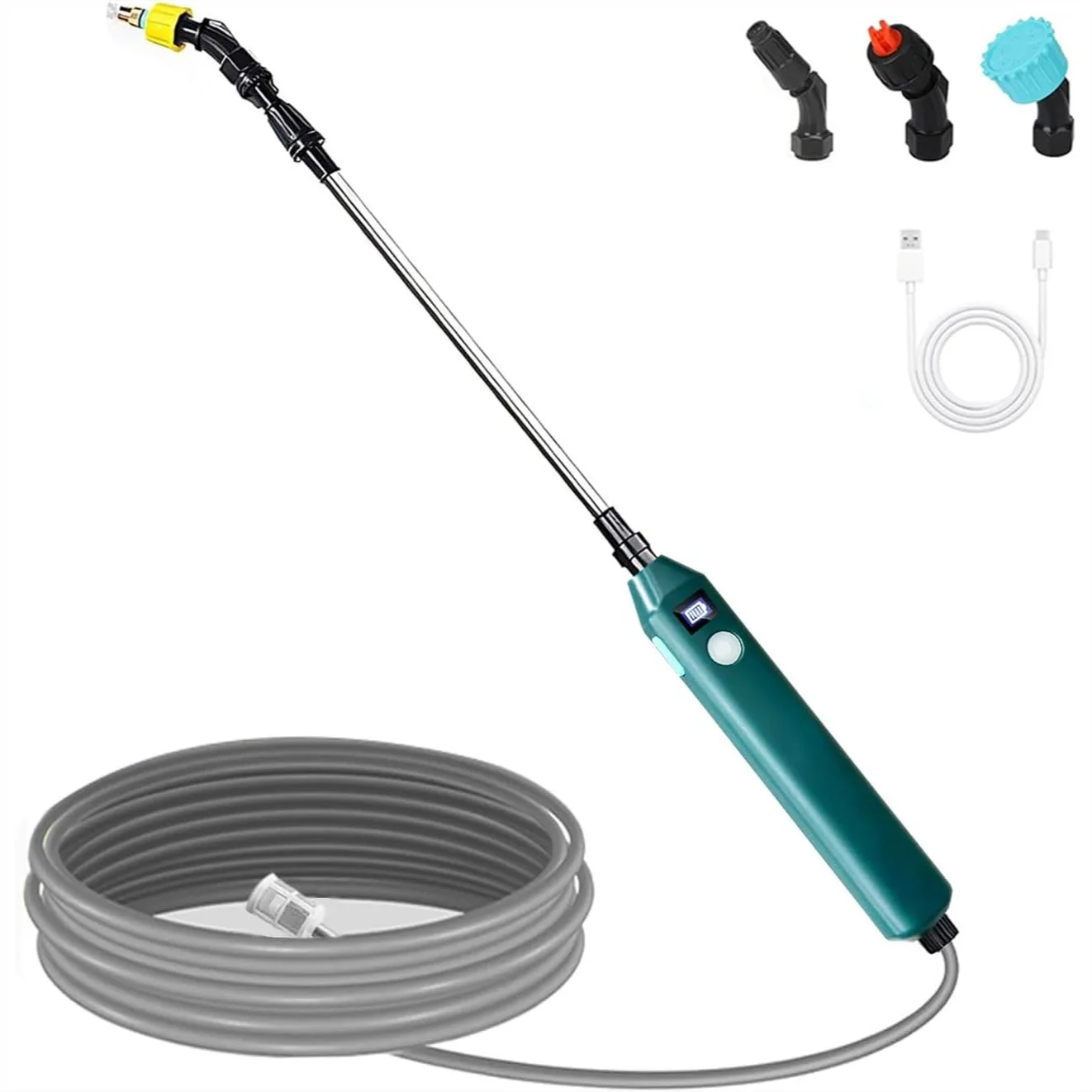 Electric Plant Sprayer Wand with 16.4FT Hose, Rechargeable Watering Sprayer Handle with 3 Nozzles & Filter for Garden
Electric Plant Sprayer Wand with 16.4FT Hose, Rechargeable Watering Sprayer Handle with 3 Nozzles & Filter for Garden