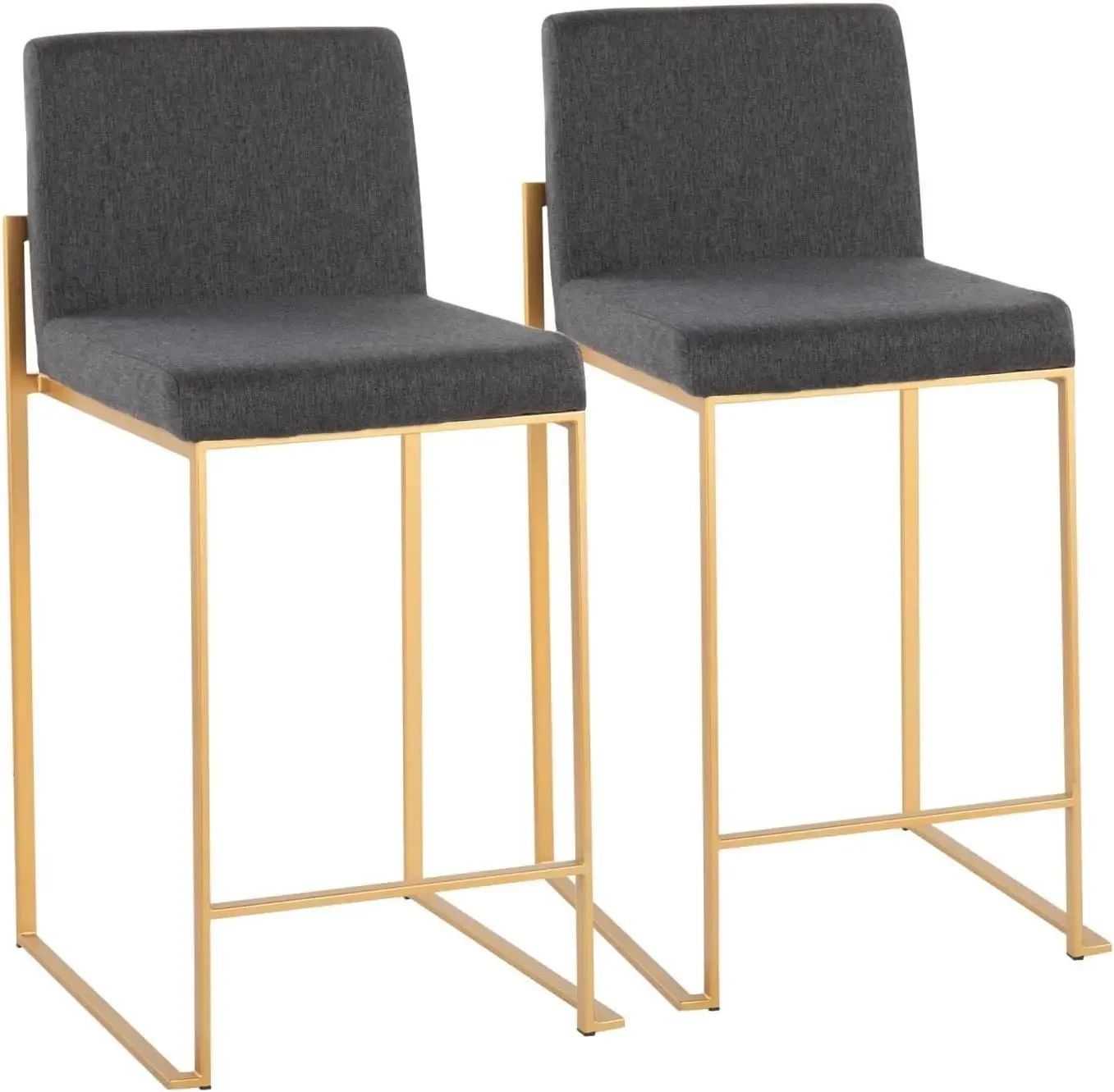LumiSource Fuji High Back Counter Stools for Kitchen Counter in Gold Metal, Counter Height Chairs, Bar Stools Set of 2,
LumiSource Fuji High Back Counter Stools for Kitchen Counter in Gold Metal, Counter Height Chairs, Bar Stools Set of 2,