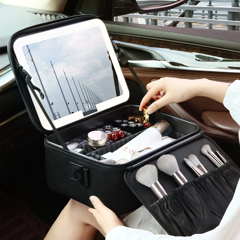 2026 New Women's Makeup Bag with Mirror & LED Light, Skincare Toiletry Cosmetic Organizer, Travel Ready & Hangs on Luggage
2026 New Women's Makeup Bag with Mirror & LED Light, Skincare Toiletry Cosmetic Organizer, Travel Ready & Hangs on Luggage
