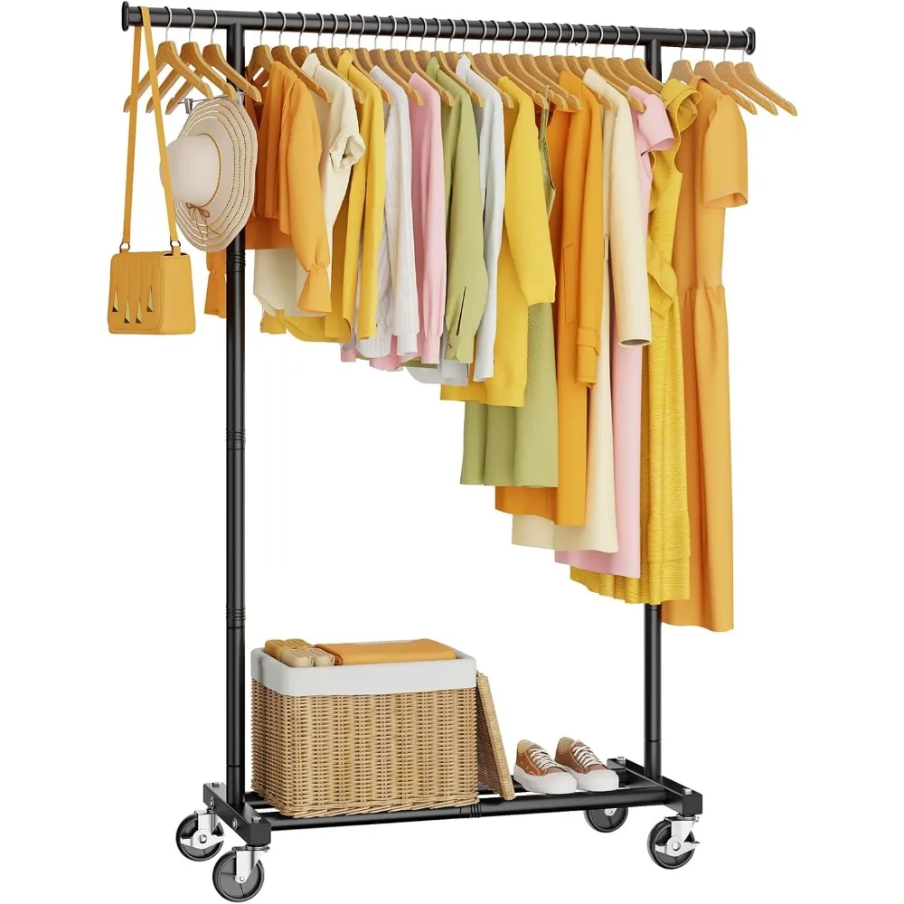 Heavy Duty Rolling Clothes Rack Portable Metal Garment Hanger Stand for Bedroom Laundry Living Room Black
Heavy Duty Rolling Clothes Rack Portable Metal Garment Hanger Stand for Bedroom Laundry Living Room Black