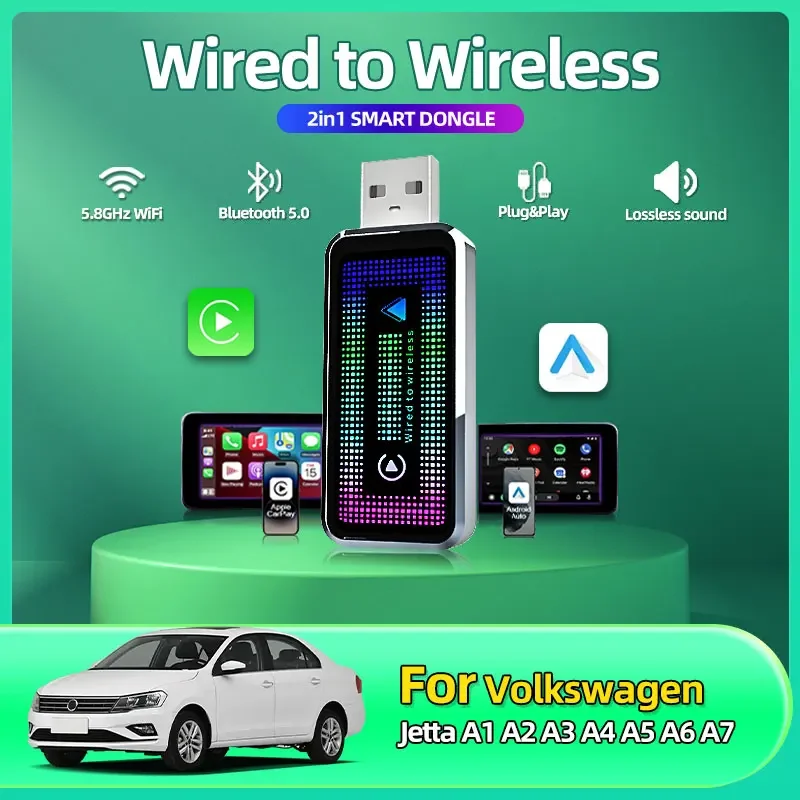 2025 New Wireless Carplay Adapter Android Auto 2in1 Smart Box WIFI BT Auto Connect For Volkswagen Jetta A1 A2 A3 A4 A5 A6 A7
2025 New Wireless Carplay Adapter Android Auto 2in1 Smart Box WIFI BT Auto Connect For Volkswagen Jetta A1 A2 A3 A4 A5 A6 A7
