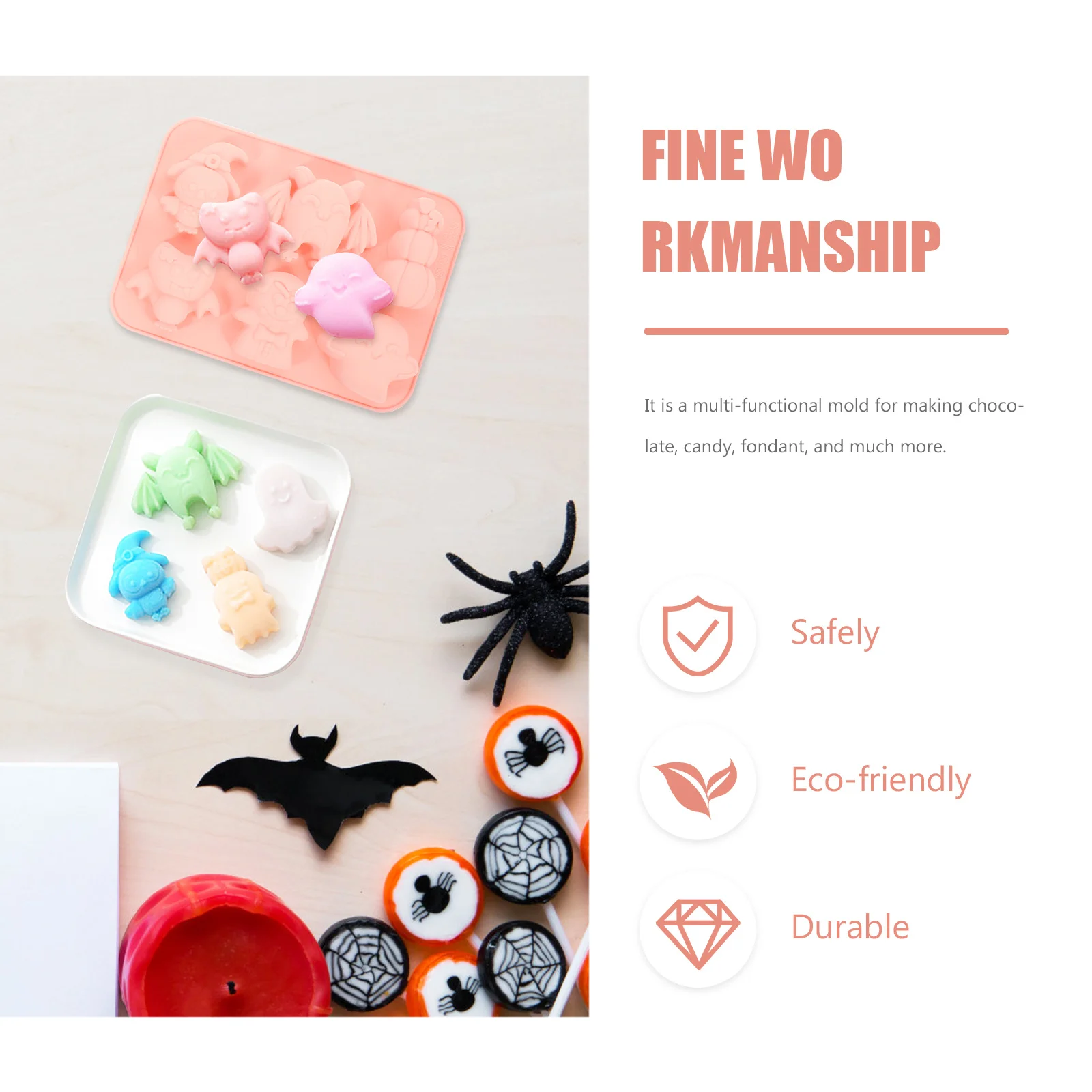 2Pcs Multifunctional Silicone Mould Halloween Chocolate Candy Fondant Baking Molds Easy Clean Parentchild Fun DIY Chocolate Mold
2Pcs Multifunctional Silicone Mould Halloween Chocolate Candy Fondant Baking Molds Easy Clean Parentchild Fun DIY Chocolate Mold