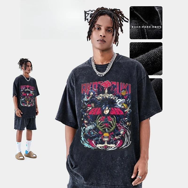 This Is A Retro Washed and Aged Short-sleeved T-shirt From The Japanese Anime Naruto Uchiha Suitable for Both Men and Women 
This Is A Retro Washed and Aged Short-sleeved T-shirt From The Japanese Anime Naruto Uchiha Suitable for Both Men and Women