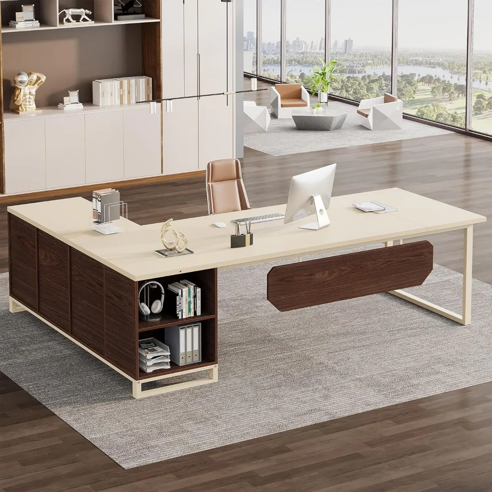 70.8-Inch Executive Desk with 55-Inch File Cabinet, Large L Shaped Computer Desk with Storage Cabinet and Shelves, In
70.8-Inch Executive Desk with 55-Inch File Cabinet, Large L Shaped Computer Desk with Storage Cabinet and Shelves, In