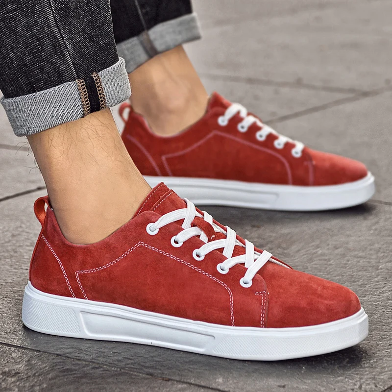 2025 Fashion Brand Men's Suede Leather Shoes Lace Up Men's Height Increasing Casual Shoes Student Versatile Red Sports Shoes
2025 Fashion Brand Men's Suede Leather Shoes Lace Up Men's Height Increasing Casual Shoes Student Versatile Red Sports Shoes