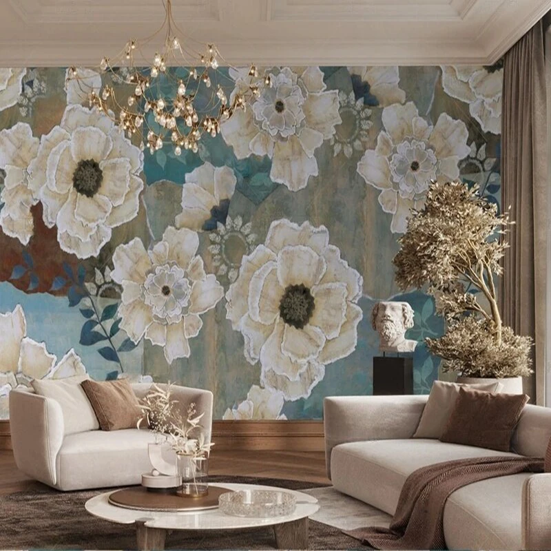 Modern simple and light luxury white flower and light brown decorative picture TV luxury home bedroom background wall
Modern simple and light luxury white flower and light brown decorative picture TV luxury home bedroom background wall