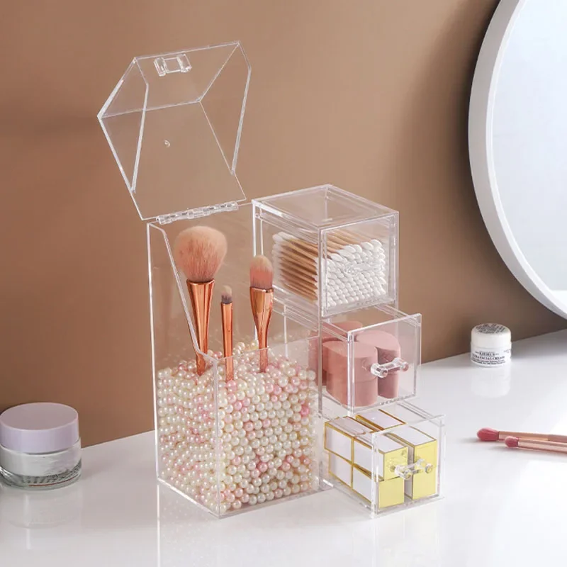 25 Clear Makeup Brush Organizer, Storage Rack with Drawers, Storage Box with Lid and Pearls for Storing Makeup Tools and Jewelry
25 Clear Makeup Brush Organizer, Storage Rack with Drawers, Storage Box with Lid and Pearls for Storing Makeup Tools and Jewelry