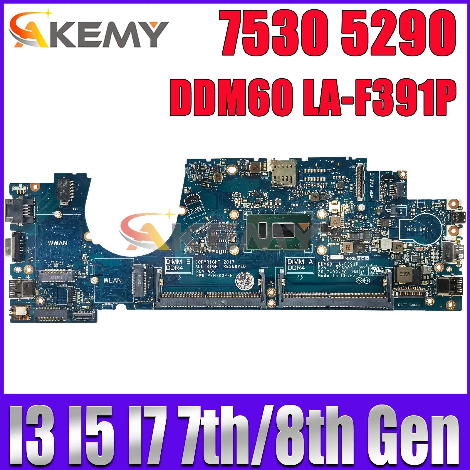 For DELL Latitude 5290 7530 LA-F391P Mainboard Laptop Motherboard High Performance i3 i5 i7 100% Test
For DELL Latitude 5290 7530 LA-F391P Mainboard Laptop Motherboard High Performance i3 i5 i7 100% Test