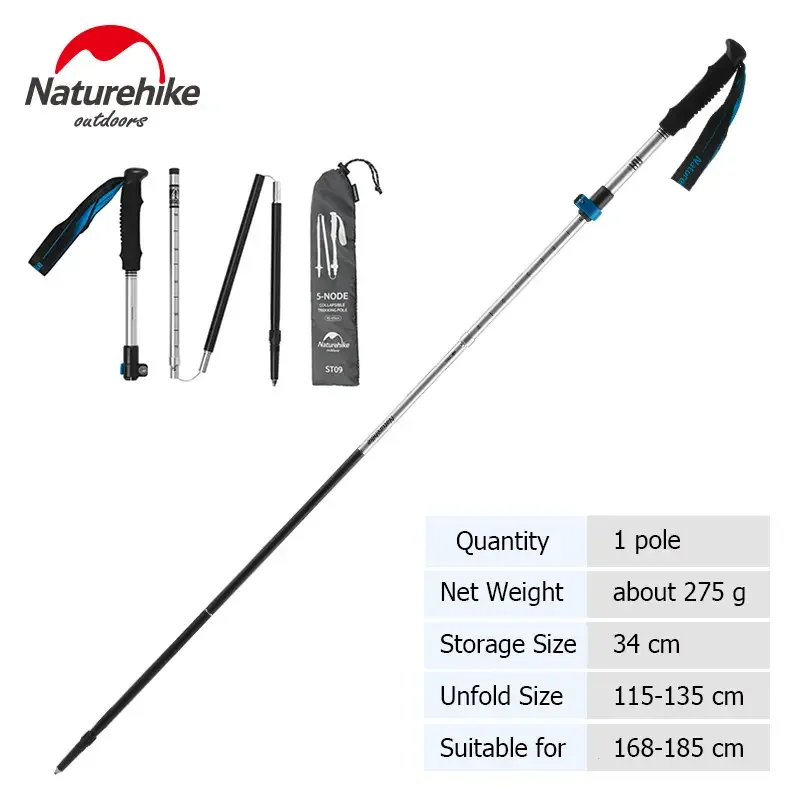 Naturehike ST09 Trekking Poles Ultralight Folding Camping Hiking Trekking Sticks Collapsible 5-Sections Walking Poles 7075 Alumi
Naturehike ST09 Trekking Poles Ultralight Folding Camping Hiking Trekking Sticks Collapsible 5-Sections Walking Poles 7075 Alumi
