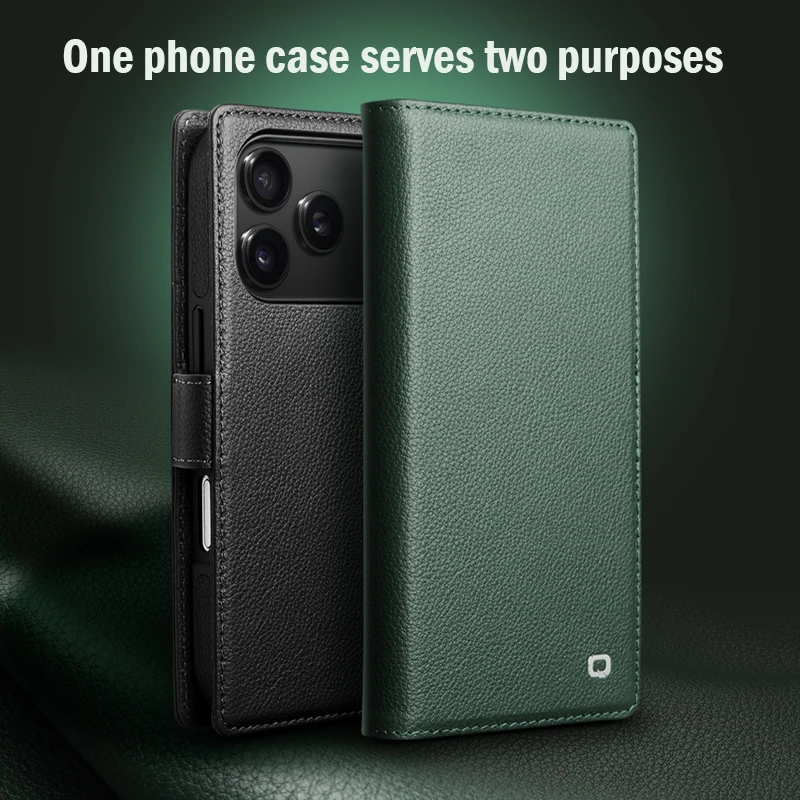 Чехол QIALINO для iPhone 17 Pro, откидной кронштейн из натуральной кожи, магнитный чехол ручной работы с отделениями для карт для iPhone 17 Pro Max/17 Air 
Чехол QIALINO для iPhone 17 Pro, откидной кронштейн из натуральной кожи, магнитный чехол ручной работы с отделениями для карт для iPhone 17 Pro Max/17 Air