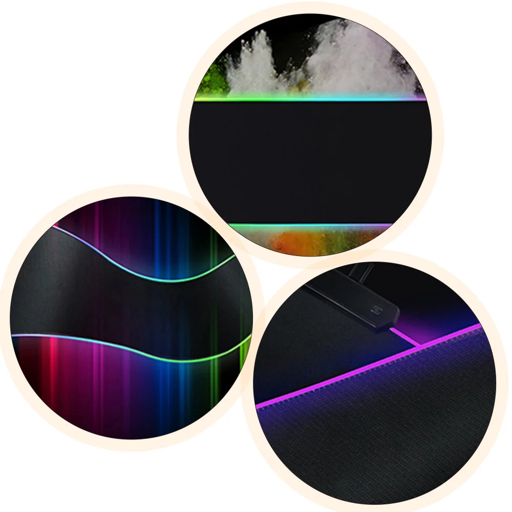 Rgb LED Mouse Mat Waterproof Dirt-Resistant Luminous Gaming Mouse Pad Non-Slip Desk Accessory Power-Off Memory