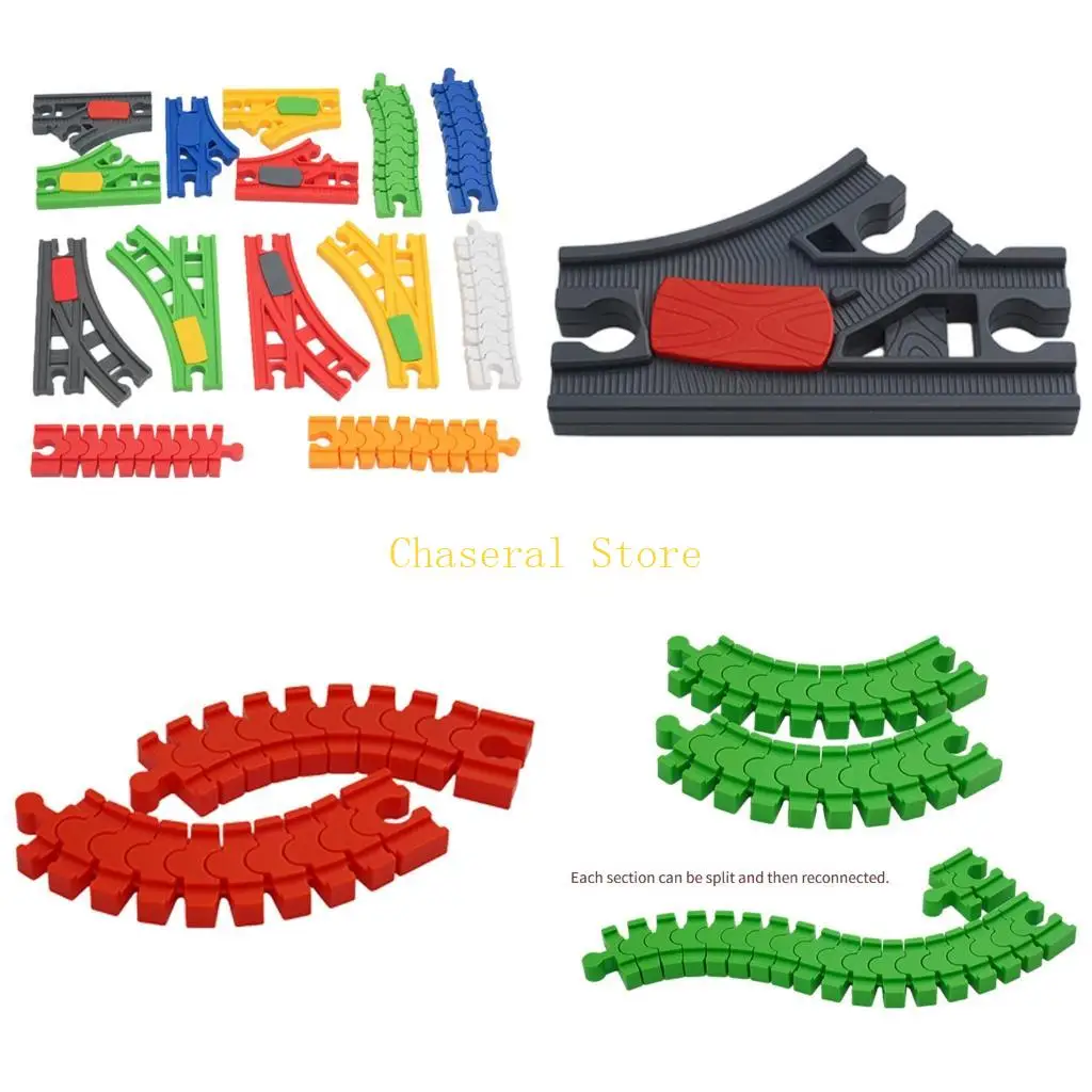E7CE Fun Stackable Train Tracks Railway Construction Set For Preschoolers Explore Physics Concepts