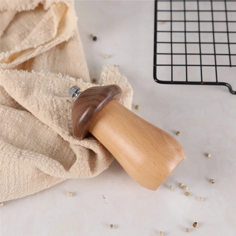A34R Pepper Grinder Solid Wood Cute Mushroom Shape Wooden Grinder Kitchen Multi-Purpose Grinding Tool Seasoning Bottle
A34R Pepper Grinder Solid Wood Cute Mushroom Shape Wooden Grinder Kitchen Multi-Purpose Grinding Tool Seasoning Bottle