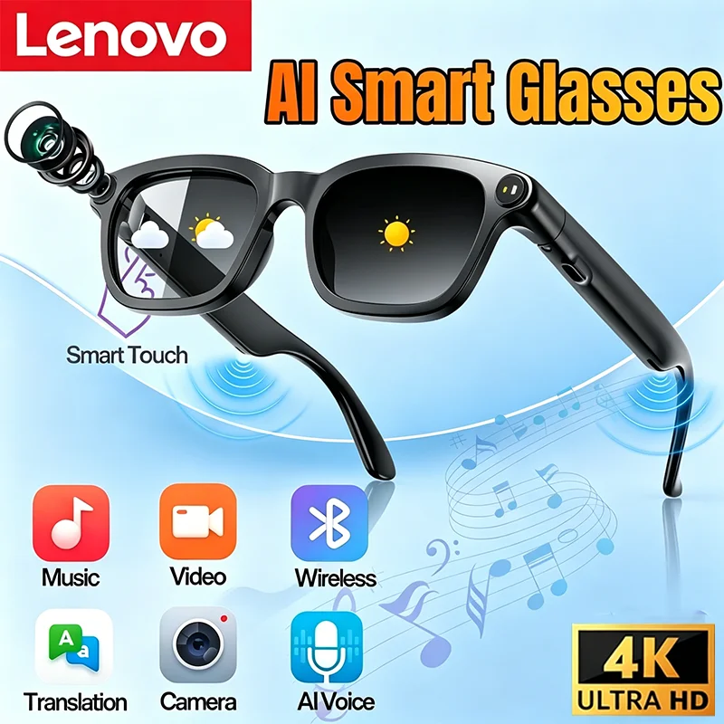 Lenovo AI Smart Glasses AI Translation 8MP HD Camera 4K Shooting Image Bluetooth Call Recording Music Smart Sunglasses 2026 New
Lenovo AI Smart Glasses AI Translation 8MP HD Camera 4K Shooting Image Bluetooth Call Recording Music Smart Sunglasses 2026 New