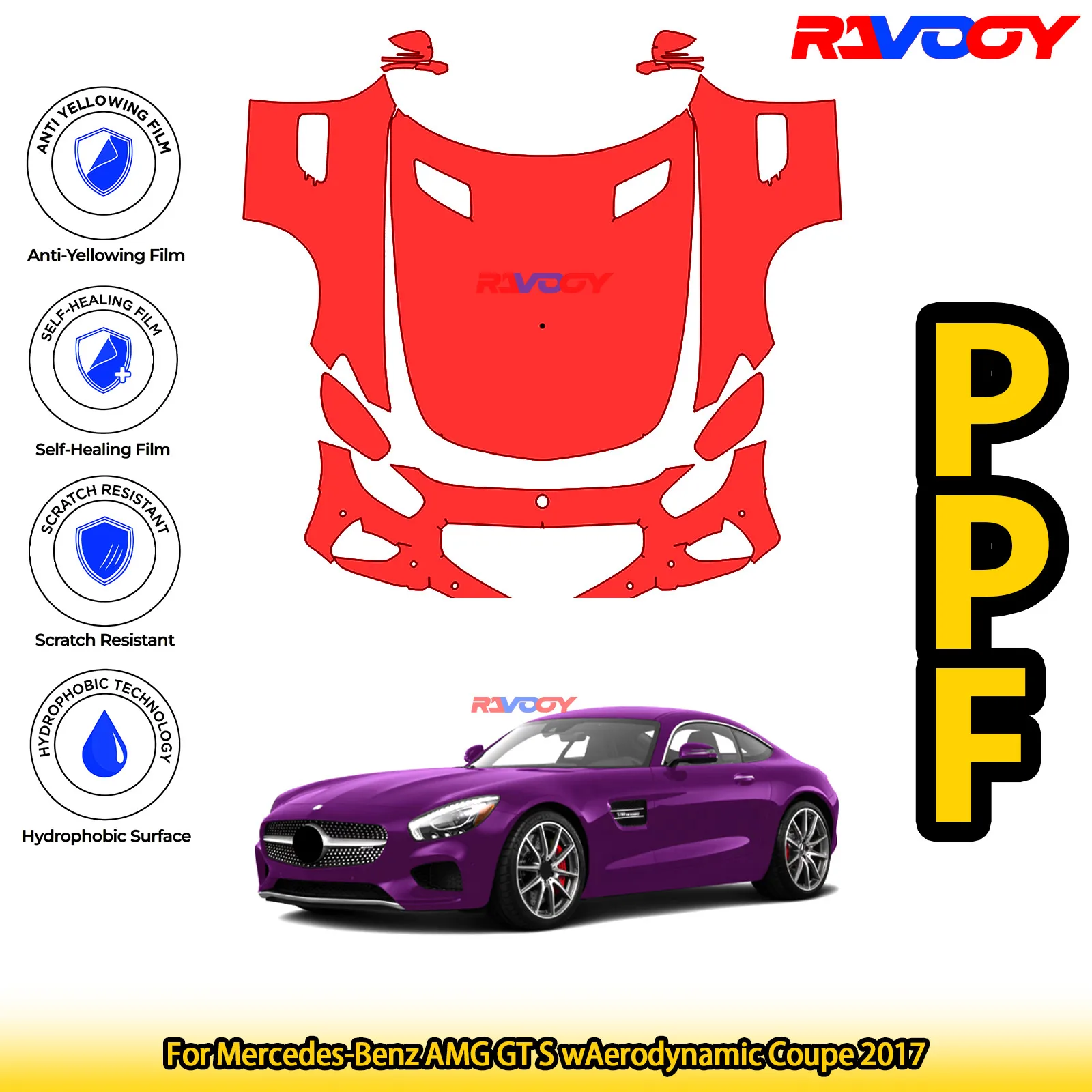 For Mercedes-Benz AMG GT S wAerodynamic Coupe 2017 Glossy Matte Black Precut front PPF Kit Paint Protection Film
For Mercedes-Benz AMG GT S wAerodynamic Coupe 2017 Glossy Matte Black Precut front PPF Kit Paint Protection Film