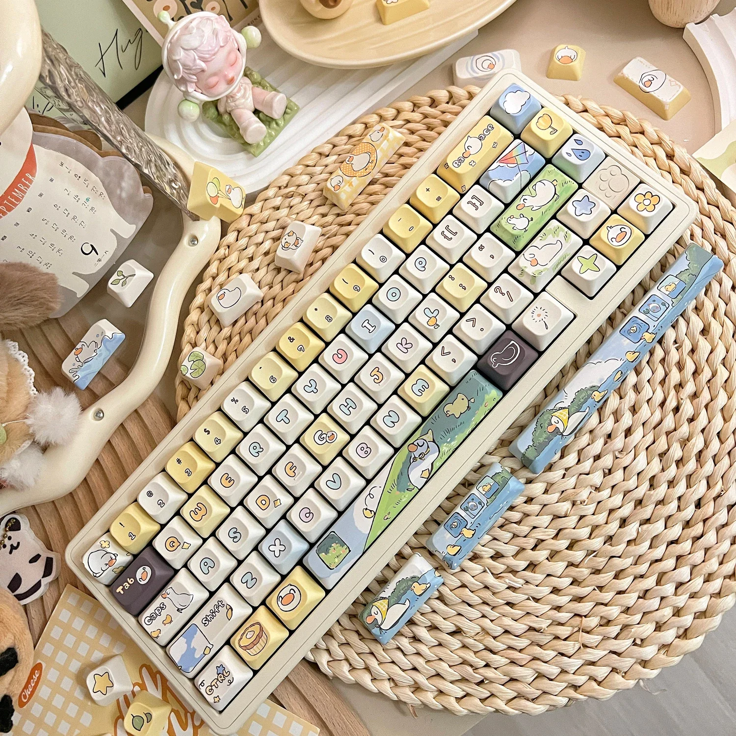 Good happy duck theme mechanical keyboard keycaps HI75 HI8 original MDA dma height
Good happy duck theme mechanical keyboard keycaps HI75 HI8 original MDA dma height