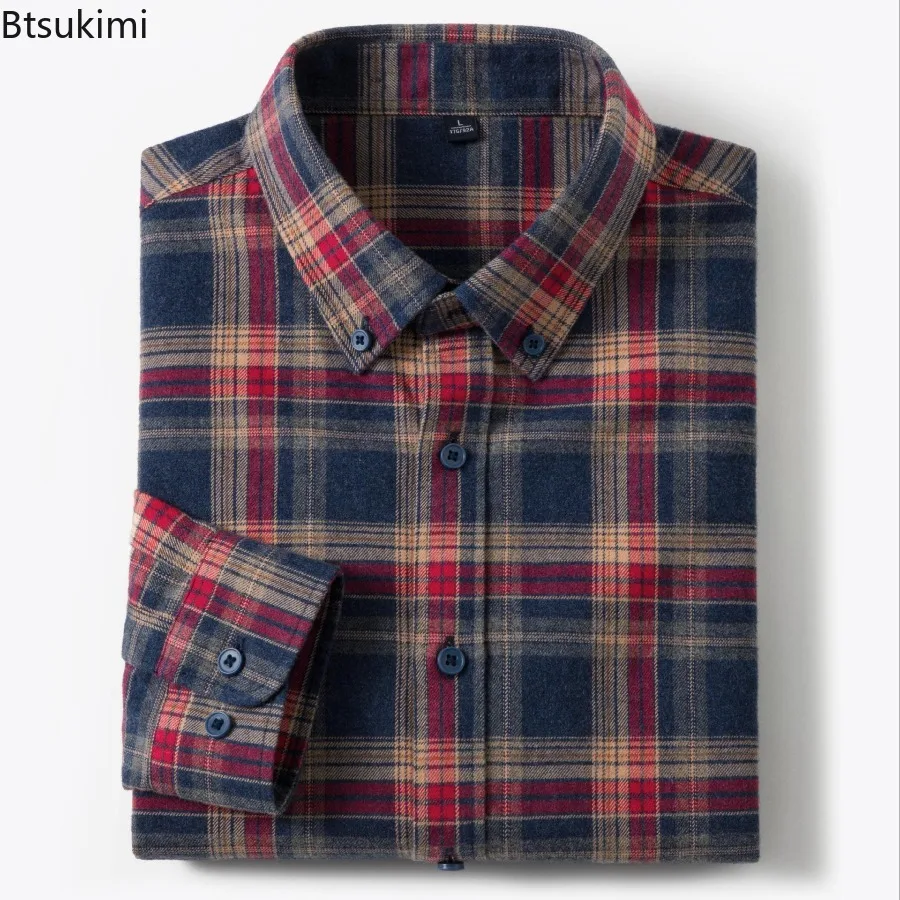 Men's Casual Long Sleeve Shirts Autumn and Winter Plaid Wear Resistant Workwear Comfortable Breathable Stand Fitted Tops Male
Men's Casual Long Sleeve Shirts Autumn and Winter Plaid Wear Resistant Workwear Comfortable Breathable Stand Fitted Tops Male