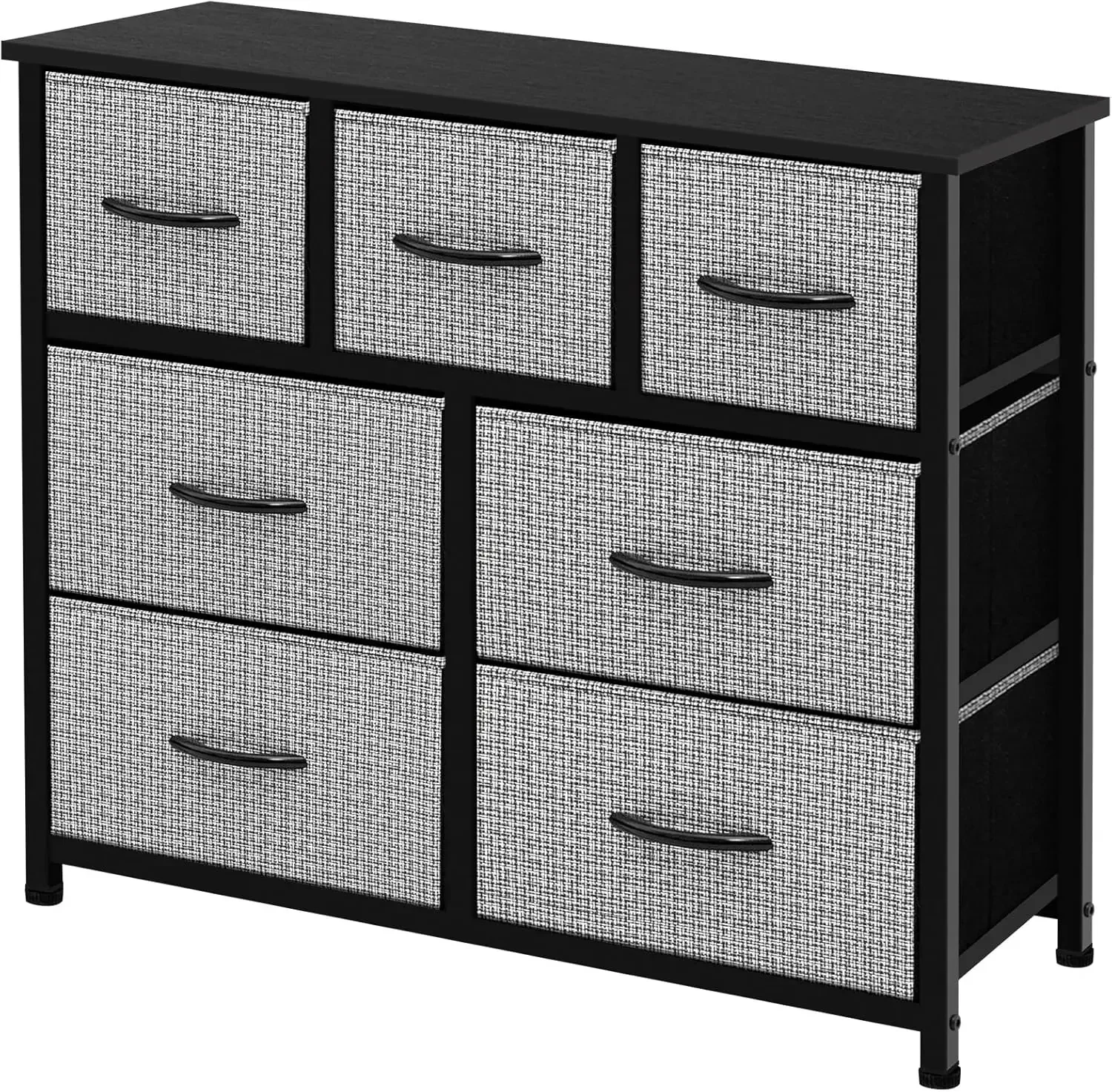 Storage Organizer 7-Drawer Closet Shelves, Sturdy Steel Frame Wood Top with Easy Pull Fabric Bins for Clothing, Black and White
Storage Organizer 7-Drawer Closet Shelves, Sturdy Steel Frame Wood Top with Easy Pull Fabric Bins for Clothing, Black and White