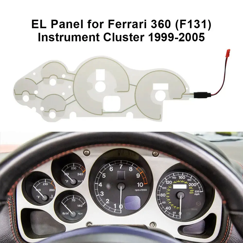 ЭЛ-панель для приборной панели Ferrari 360 (F131) и 575M (F133)
ЭЛ-панель для приборной панели Ferrari 360 (F131) и 575M (F133)