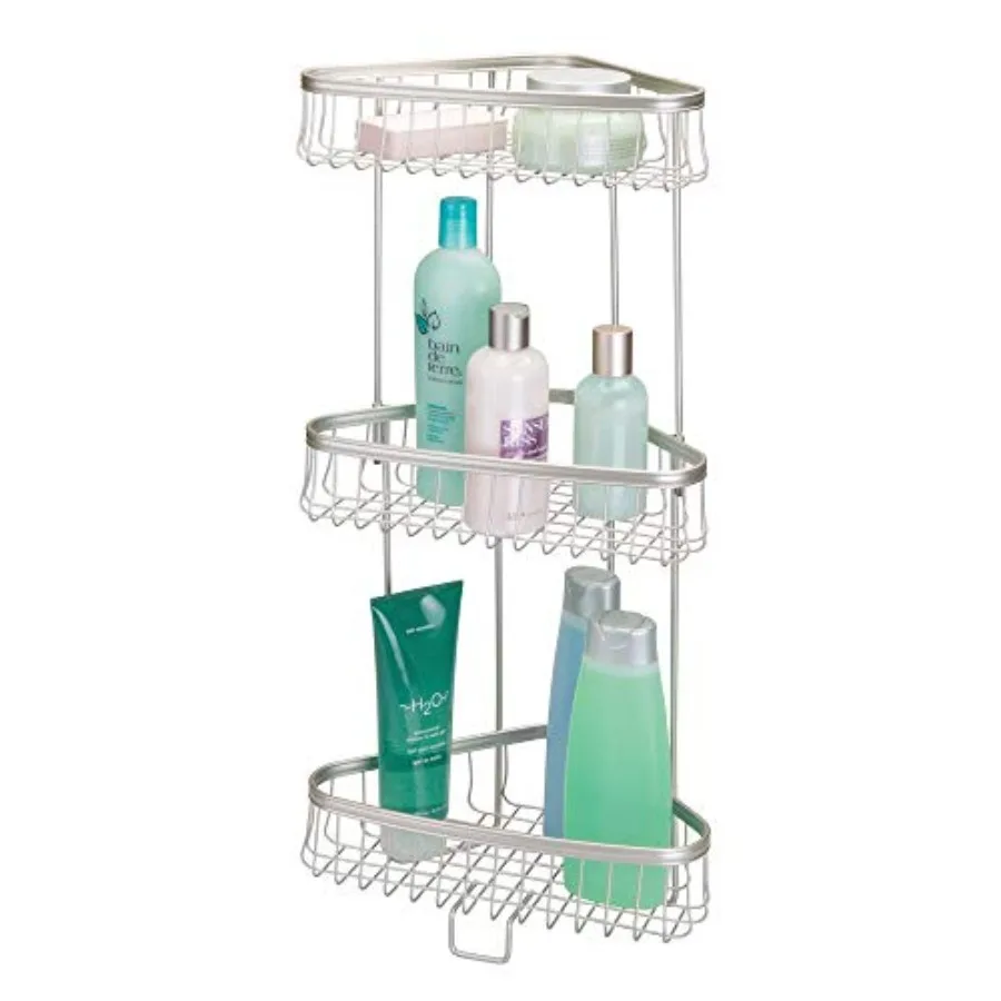 Metal 3-Tier Bathroom Corner Shower Shelf - Free Standing Vertical Unit Storage Shelves - for Organizing Soaps Shampoos Conditi
Metal 3-Tier Bathroom Corner Shower Shelf - Free Standing Vertical Unit Storage Shelves - for Organizing Soaps Shampoos Conditi