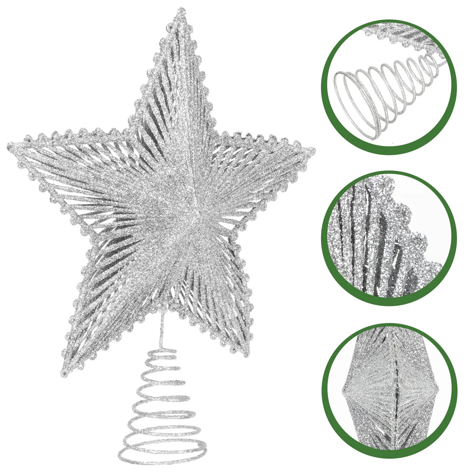 Metal Star Tree Topper Christmas Ornament with Glitter Powder Coating Xmas Treetop Decor for Holiday Decoration Display
Metal Star Tree Topper Christmas Ornament with Glitter Powder Coating Xmas Treetop Decor for Holiday Decoration Display