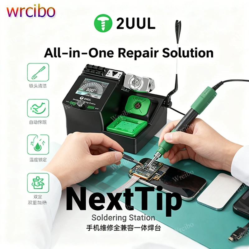 2UUL NextTip Soldering Iron Station with HD Screen,Precise Temp Control 60-480°C for PCB Repair Compatibility 115/210/245 Handle
2UUL NextTip Soldering Iron Station with HD Screen,Precise Temp Control 60-480°C for PCB Repair Compatibility 115/210/245 Handle