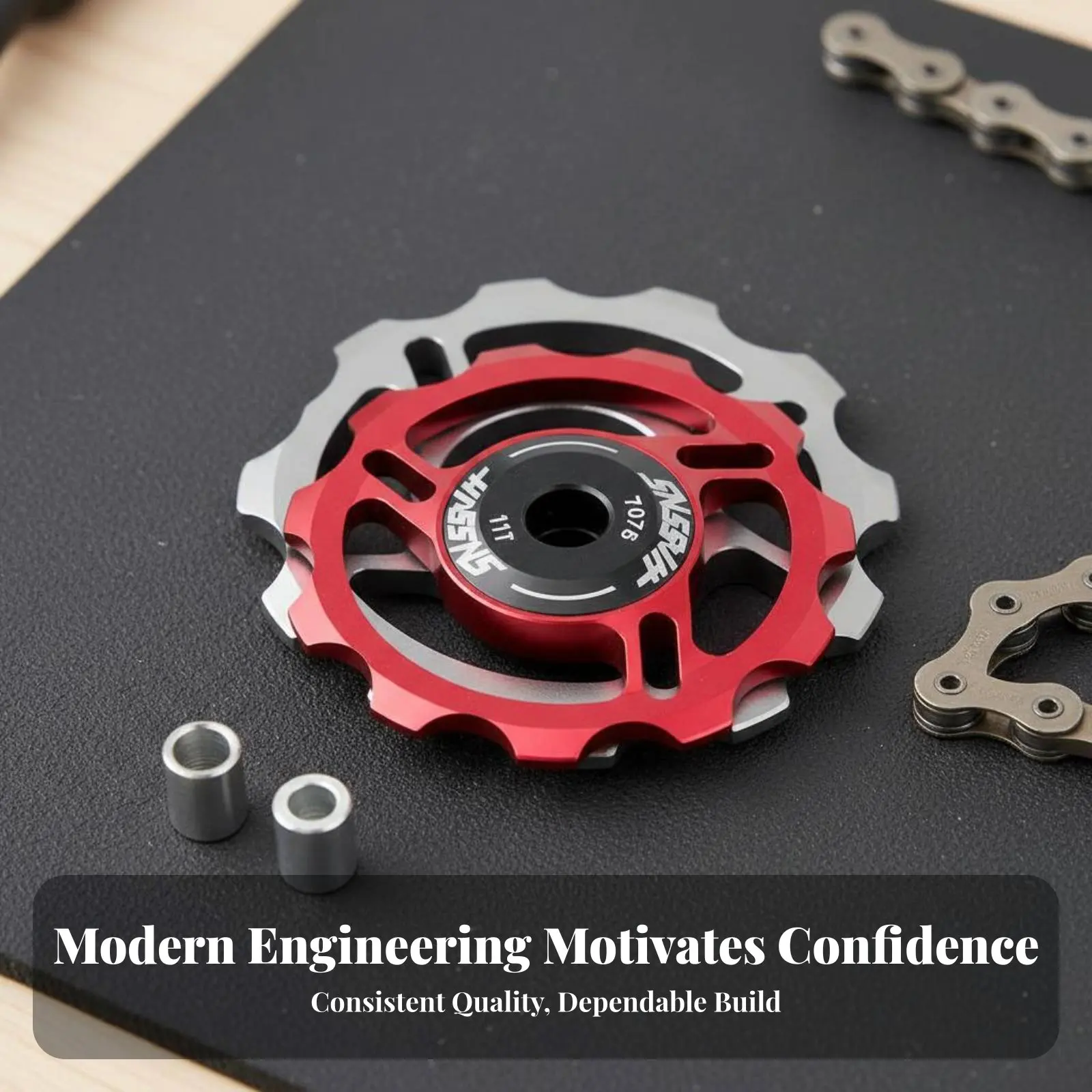 Rear Derailleur Guide Wheel Lightweight Cycle Derailleur Pulley 11T Bearing Pulley Wheel Long-Lasting Fluid Functioning
Rear Derailleur Guide Wheel Lightweight Cycle Derailleur Pulley 11T Bearing Pulley Wheel Long-Lasting Fluid Functioning