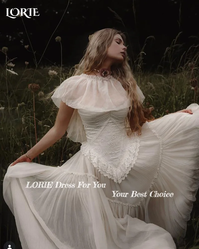 LORIE Shawl Church Wedding Dress Flared Short Sleeve A-line Muslim High Collar Bride Gown Chiffon Customized Corset Bride Dress
LORIE Shawl Church Wedding Dress Flared Short Sleeve A-line Muslim High Collar Bride Gown Chiffon Customized Corset Bride Dress