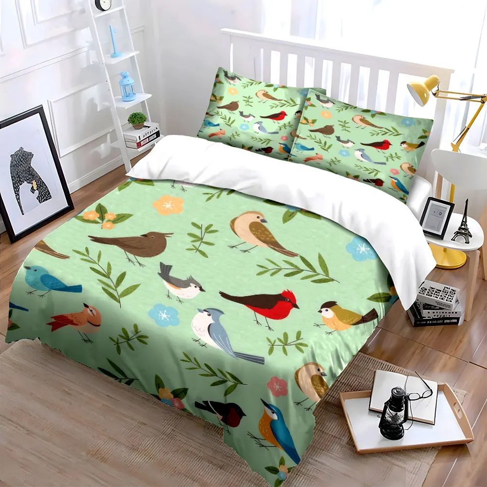 Colorful Bird Pattern Decoration Set Soft Skin-Friendly Bedding Set Includes 1 Duvet Cover And 2 Pillowcase, Gift
Colorful Bird Pattern Decoration Set Soft Skin-Friendly Bedding Set Includes 1 Duvet Cover And 2 Pillowcase, Gift