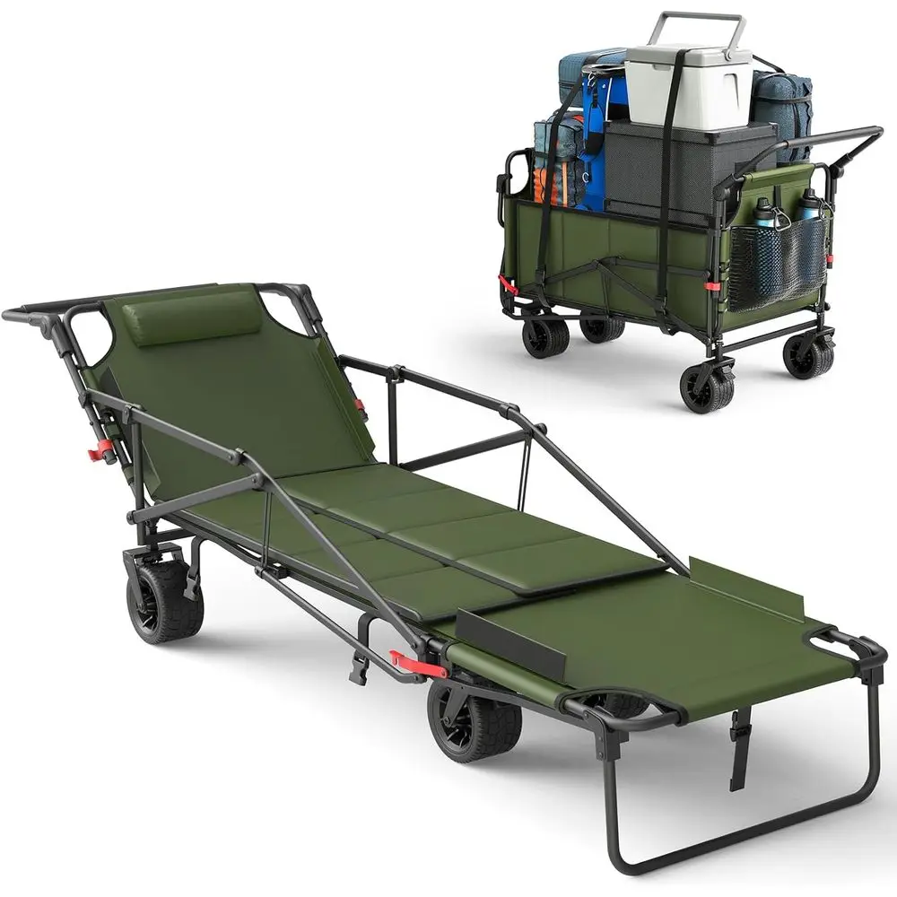 2-in-1 Folding Utility Wagon with Convertible Beach Chair, 650 lbs Capacity, Ideal for Outdoor Activities
2-in-1 Folding Utility Wagon with Convertible Beach Chair, 650 lbs Capacity, Ideal for Outdoor Activities