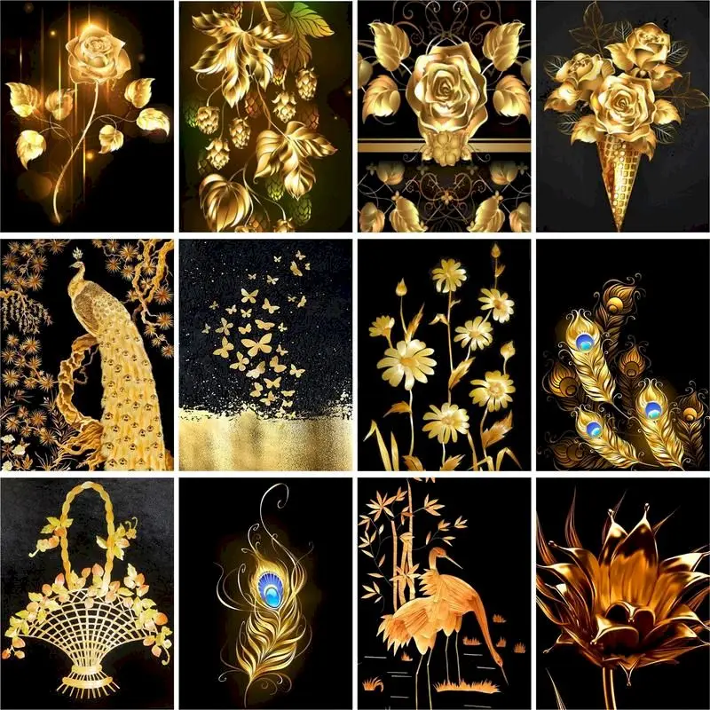 GATYZTORY 60x75cm Frameless Painting By Numbers Golden Animal Flowers Landscape pictures by numbers DIY For Home Decoration Gift
GATYZTORY 60x75cm Frameless Painting By Numbers Golden Animal Flowers Landscape pictures by numbers DIY For Home Decoration Gift
