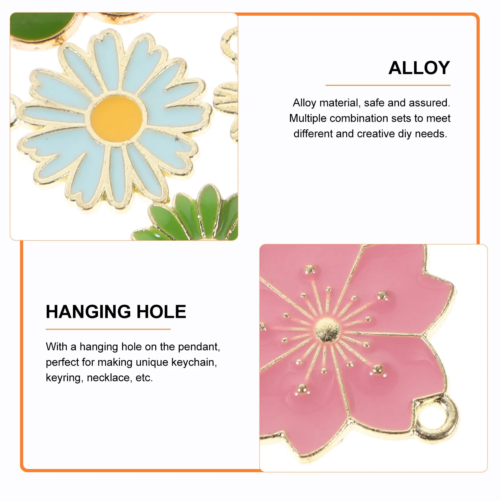 50 шт. креативных подвесок-брелоков в виде цветов из сплава, DIY-шармы для изготовления ожерелий, серег, браслетов, аксессуары для рукоделия и ювелирных изделий
50 шт. креативных подвесок-брелоков в виде цветов из сплава, DIY-шармы для изготовления ожерелий, серег, браслетов, аксессуары для рукоделия и ювелирных изделий