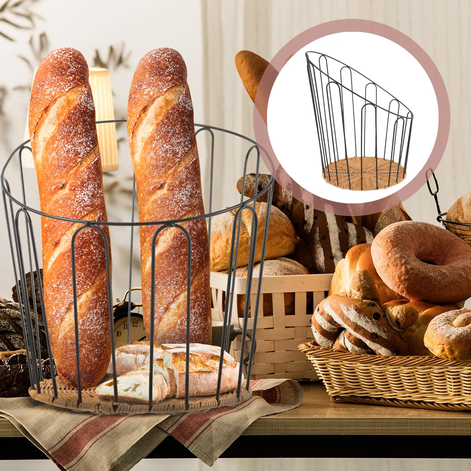 Корзина для хлеба с ажурным дизайном, в деревенском стиле, плетеная, из прочного железа и полипропилена, для хранения, для кухни, столовой, отеля, декоративная
Корзина для хлеба с ажурным дизайном, в деревенском стиле, плетеная, из прочного железа и полипропилена, для хранения, для кухни, столовой, отеля, декоративная