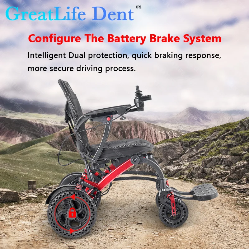 Электрическая инвалидная коляска GreatLife Dent 10AH, алюминиевый легкий складной беспроводной пульт дистанционного управления, мотор-щетка, карбоновый амортизирующий двигатель
Электрическая инвалидная коляска GreatLife Dent 10AH, алюминиевый легкий складной беспроводной пульт дистанционного управления, мотор-щетка, карбоновый амортизирующий двигатель