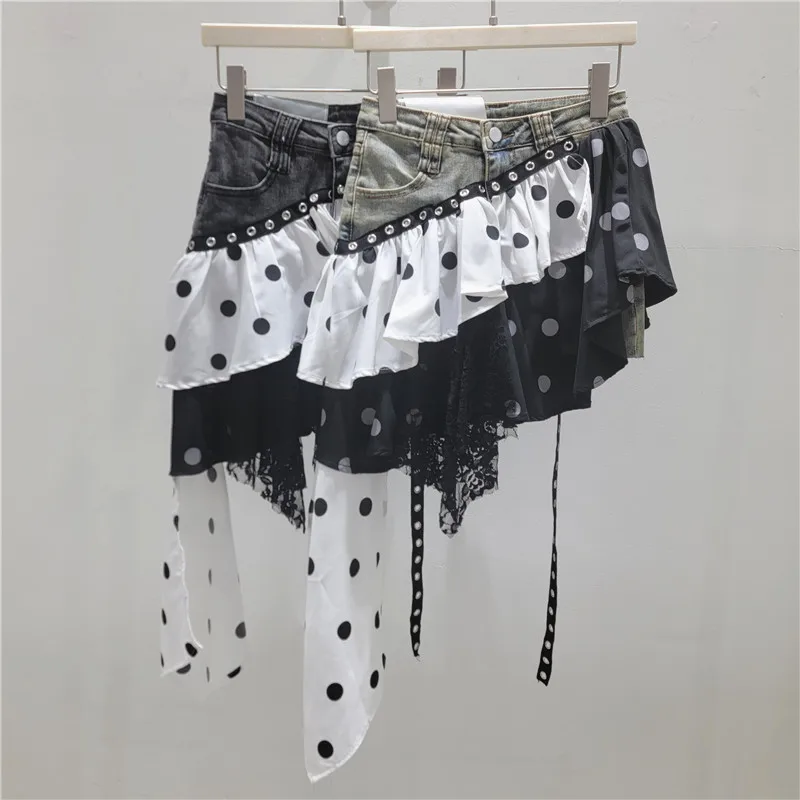 2026 Summer New Retro Black and White Polka Dot Cake Skirt, Multi-layered Ruffle Trim, Color Block High-waisted Mini Skirt Women
2026 Summer New Retro Black and White Polka Dot Cake Skirt, Multi-layered Ruffle Trim, Color Block High-waisted Mini Skirt Women