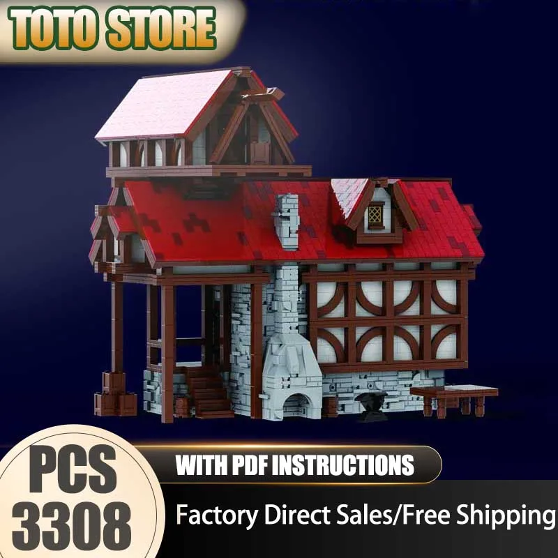 Castle Model Moc Building Blocks Medieval Blacksmith's Shop Model Technology Brick DIY Assembly Construction Holiday Toys Gifts
Castle Model Moc Building Blocks Medieval Blacksmith's Shop Model Technology Brick DIY Assembly Construction Holiday Toys Gifts