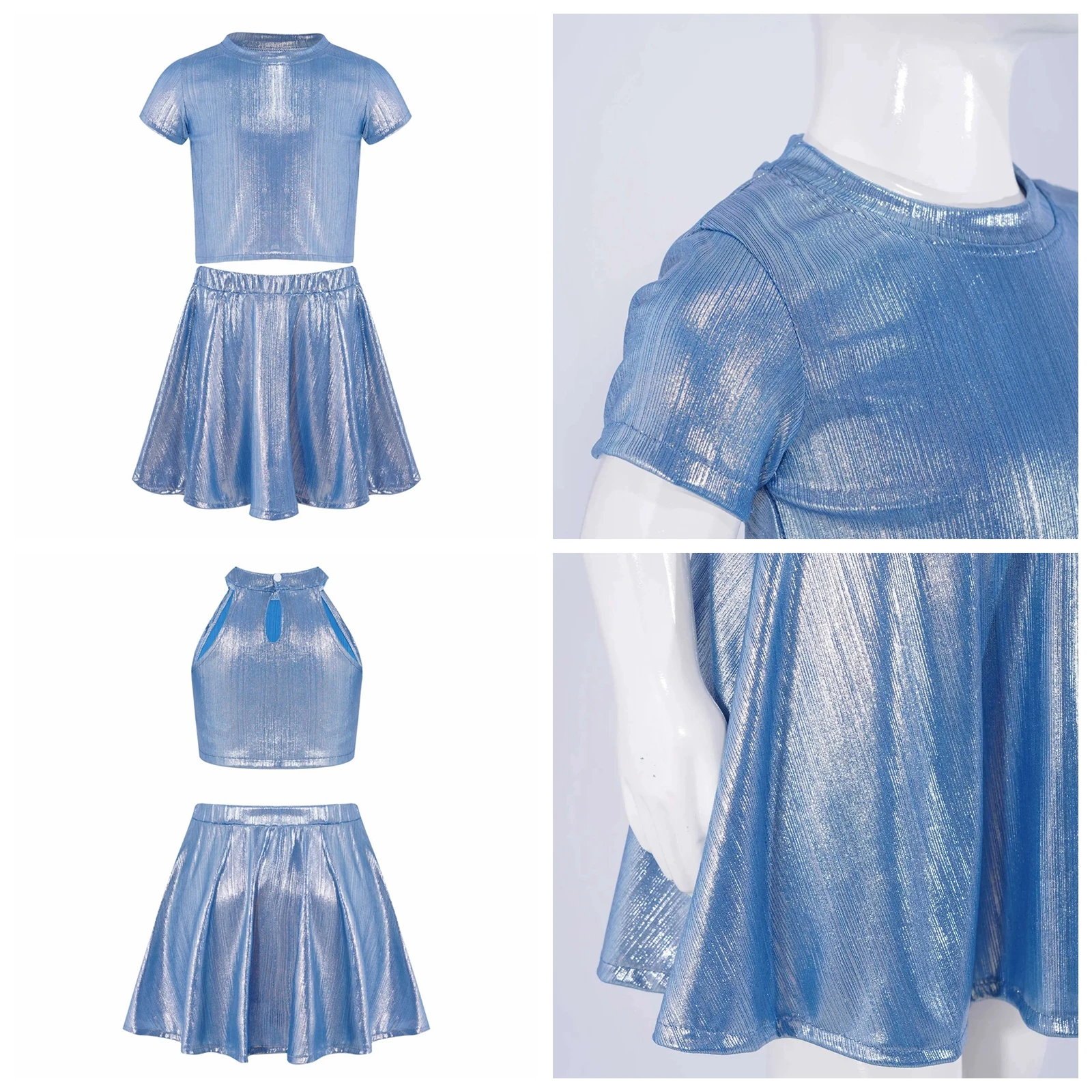 Cheerleader Girls Outfit Disco Metallic Jazz Dance Costume Kids Dancing Show Stage Performance Clothes Dancewear Hip Hop Clothes
Cheerleader Girls Outfit Disco Metallic Jazz Dance Costume Kids Dancing Show Stage Performance Clothes Dancewear Hip Hop Clothes