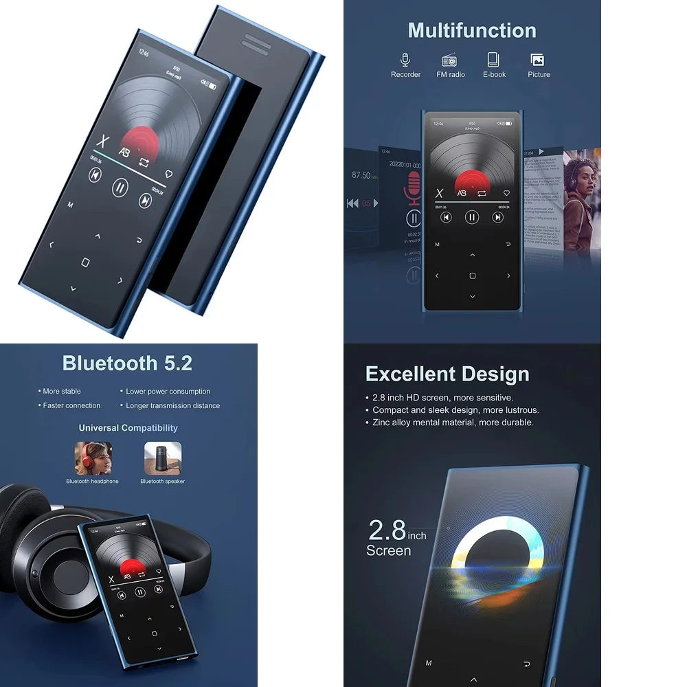 MP3 MP4 Player for BENJIE . Inch Screen Portable Media with FM Radio Voice Recorder Book Reader WAV APE Audio
MP3 MP4 Player for BENJIE . Inch Screen Portable Media with FM Radio Voice Recorder Book Reader WAV APE Audio