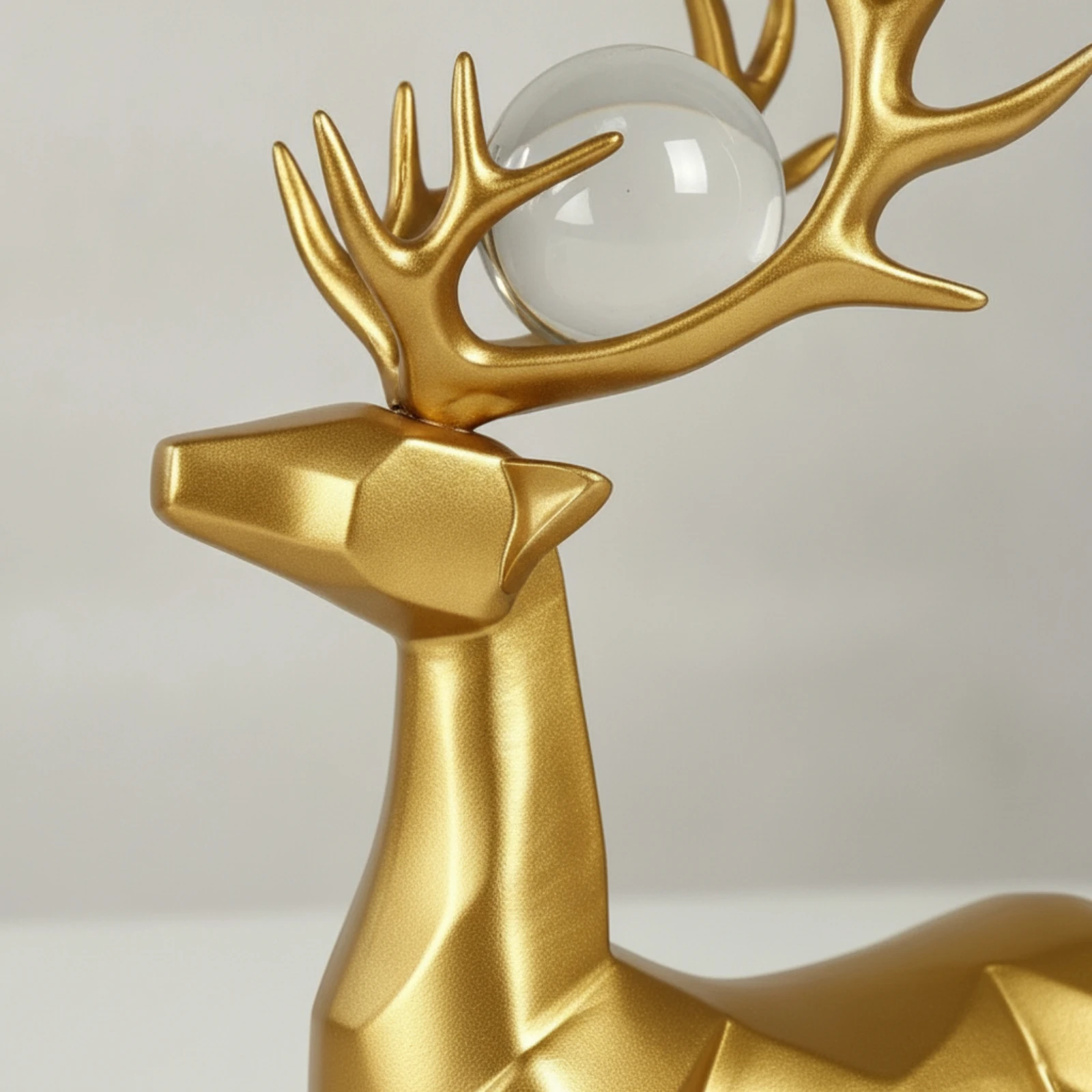 Deer Statues with Glass Balls Faceted Geometric Deer Sculptures Sculpture Metal-Like Statue Tabletop for Living Room, Entryway
Deer Statues with Glass Balls Faceted Geometric Deer Sculptures Sculpture Metal-Like Statue Tabletop for Living Room, Entryway