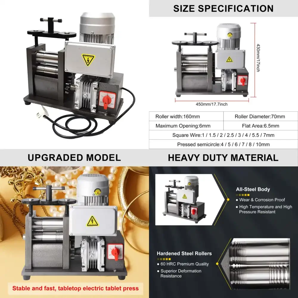 Вальцовочный станок Boasta Goldsmith Sheet Flat 1HP 550W для проволоки и листового металла, для изготовления ювелирных изделий из серебра и золота
Вальцовочный станок Boasta Goldsmith Sheet Flat 1HP 550W для проволоки и листового металла, для изготовления ювелирных изделий из серебра и золота