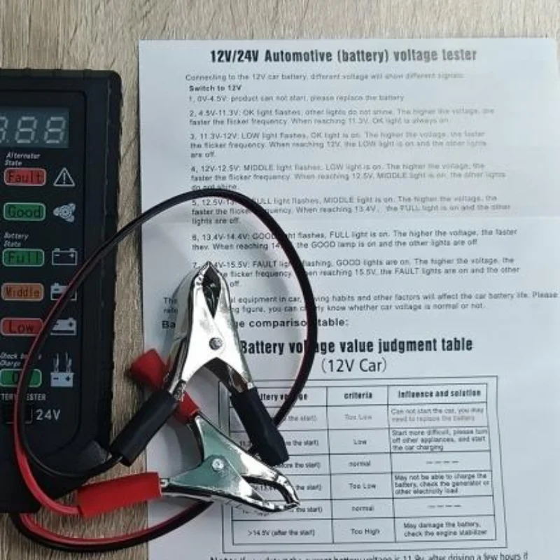 1Pcs 12V 24V Alternator Tester Car Battery Tester LED Display 6 Light Car Battery Checker Analyzer Auto Repair Diagnostic Tool
1Pcs 12V 24V Alternator Tester Car Battery Tester LED Display 6 Light Car Battery Checker Analyzer Auto Repair Diagnostic Tool