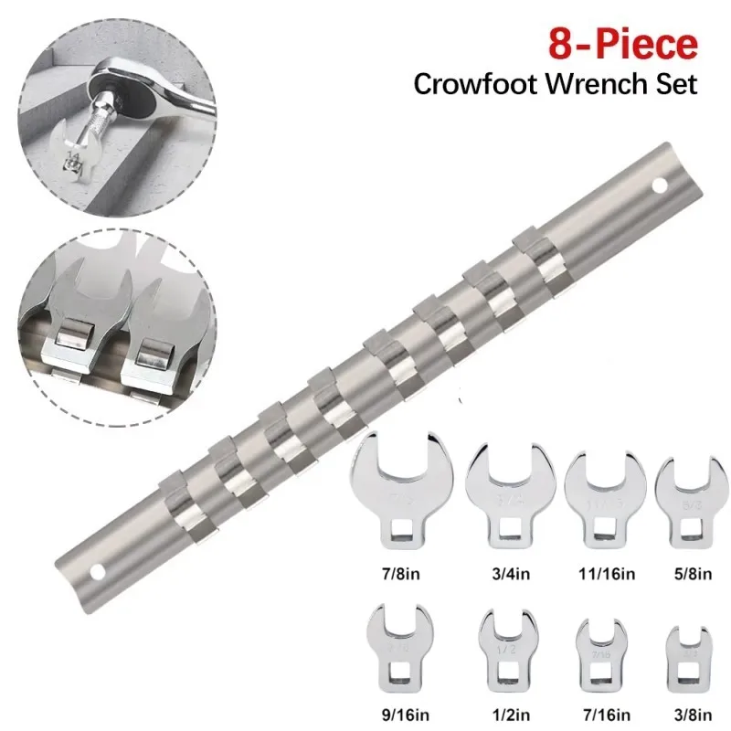 8Pcs Metric Crowfoot Wrench Set Head Square Replacement Bullhorn Wrench For Ratchet Torque Wrench or Car Multitool Tool
8Pcs Metric Crowfoot Wrench Set Head Square Replacement Bullhorn Wrench For Ratchet Torque Wrench or Car Multitool Tool
