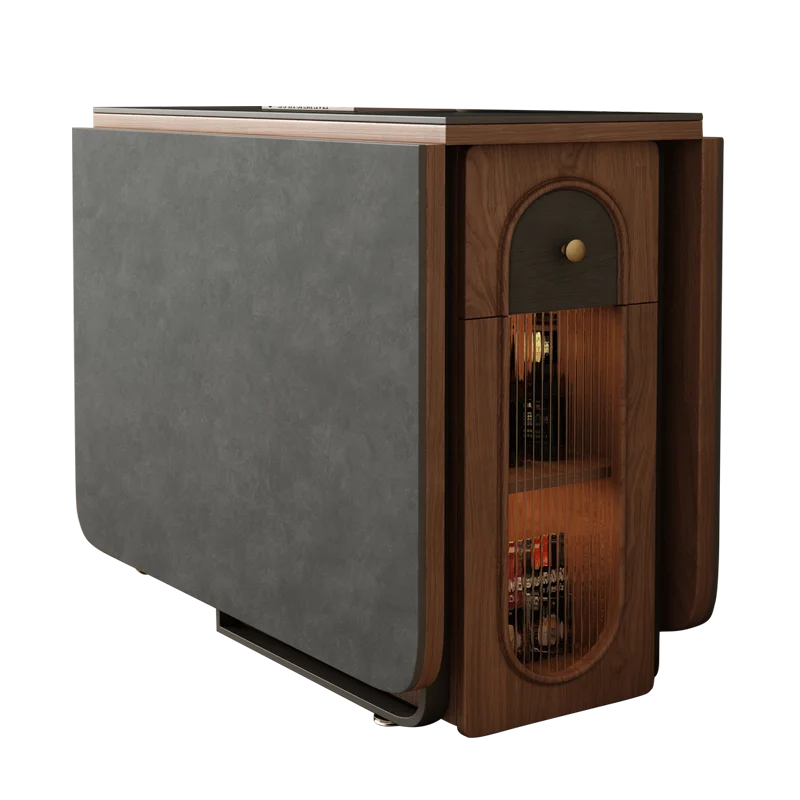 Small medieval style wooden dining table cabinet set with space-saving folding chairs
Small medieval style wooden dining table cabinet set with space-saving folding chairs