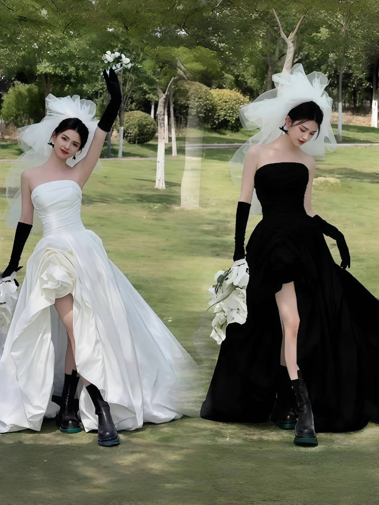 Princ Sle Wedding Dr Strapl Long Skirt ort Front Long Ba Travel Photoaphy Bridal Gown Guest eeting Wedding...
Princ Sle Wedding Dr Strapl Long Skirt ort Front Long Ba Travel Photoaphy Bridal Gown Guest eeting Wedding...