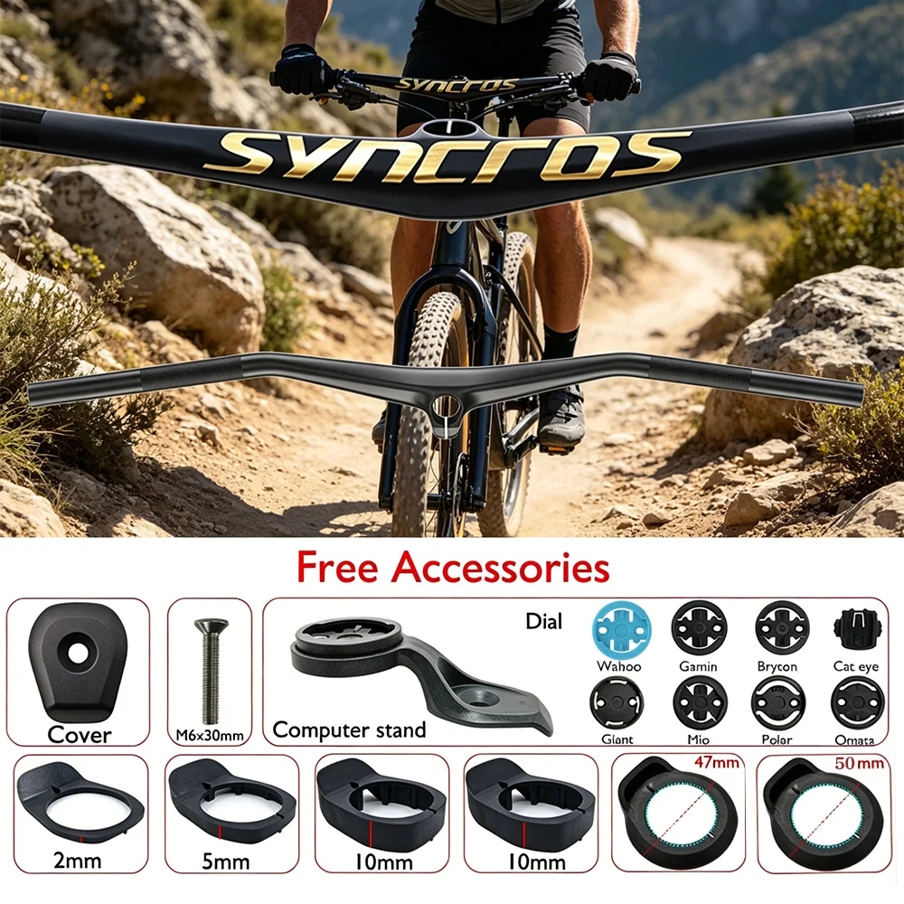 Syncros Hixon IC 1.0 Rise Carbon Integrated Handlebar MTB 20mm Rise 40/50/60mm Stem Enduro XC Bike Cockpit Brushed gold Logo
Syncros Hixon IC 1.0 Rise Carbon Integrated Handlebar MTB 20mm Rise 40/50/60mm Stem Enduro XC Bike Cockpit Brushed gold Logo